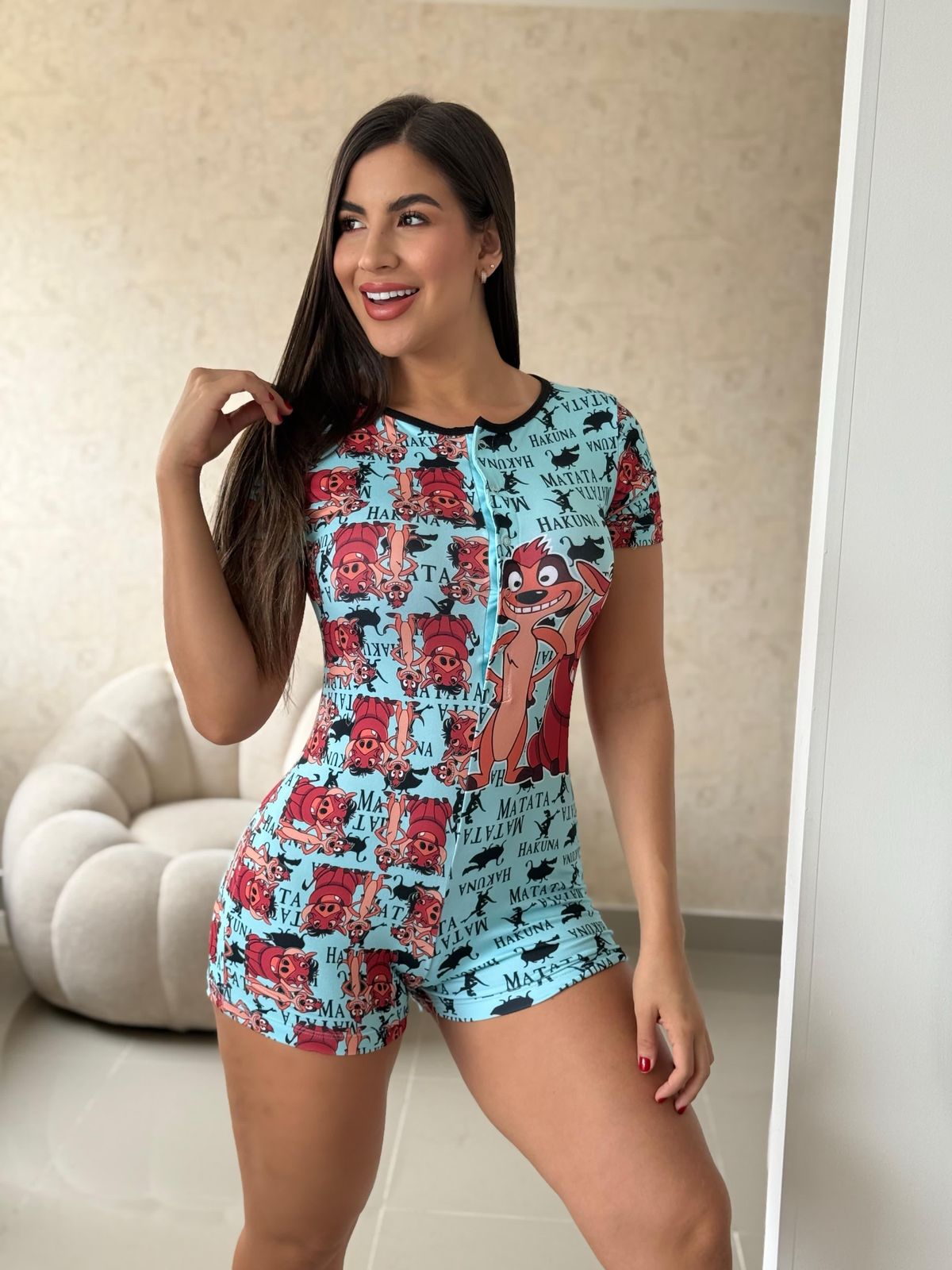 Vista 4 de ENTERIZO BOTON - DISEÑO: HAKUNA VERDE AGAMARINA